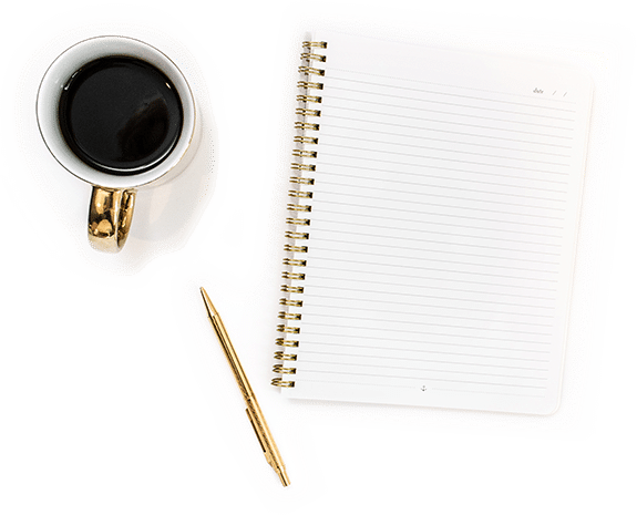 Coffee, Pen and Notepad